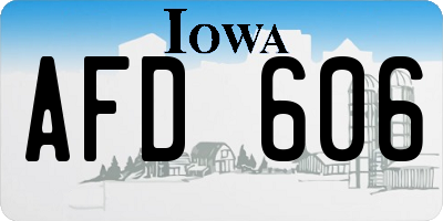 IA license plate AFD606