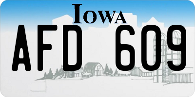 IA license plate AFD609