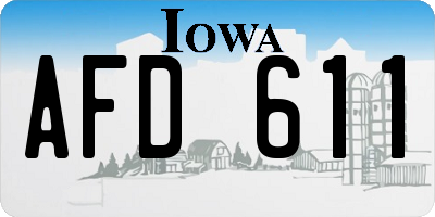 IA license plate AFD611