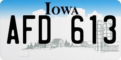 IA license plate AFD613