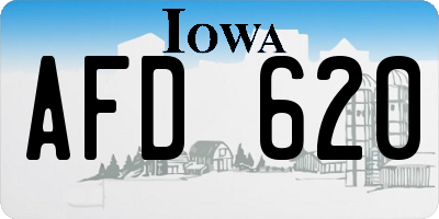 IA license plate AFD620