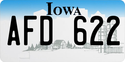 IA license plate AFD622