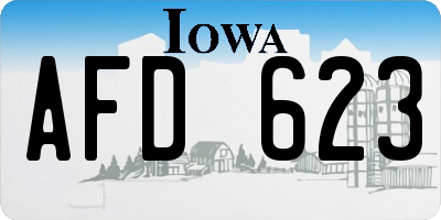 IA license plate AFD623