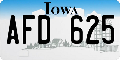 IA license plate AFD625