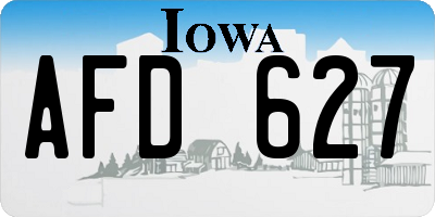 IA license plate AFD627