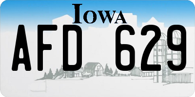 IA license plate AFD629