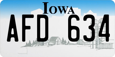 IA license plate AFD634