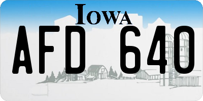 IA license plate AFD640