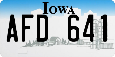 IA license plate AFD641