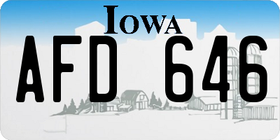 IA license plate AFD646