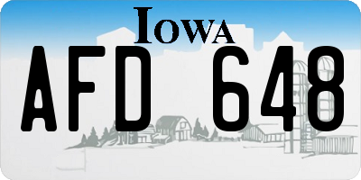 IA license plate AFD648