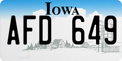 IA license plate AFD649
