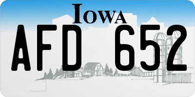 IA license plate AFD652