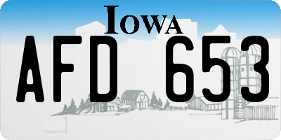 IA license plate AFD653