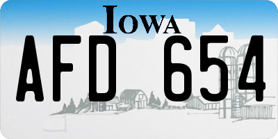 IA license plate AFD654