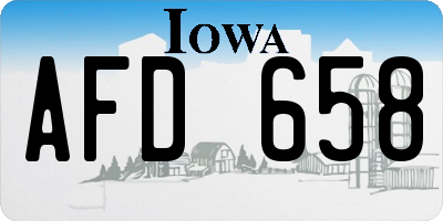 IA license plate AFD658