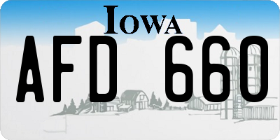 IA license plate AFD660
