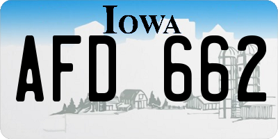 IA license plate AFD662