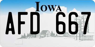 IA license plate AFD667