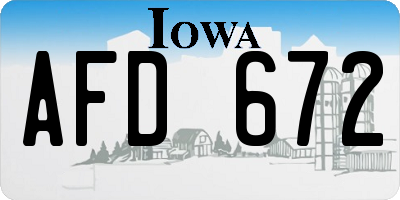 IA license plate AFD672