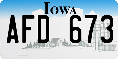 IA license plate AFD673