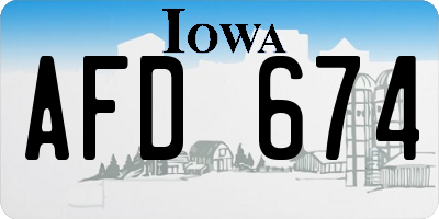 IA license plate AFD674