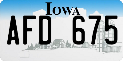 IA license plate AFD675