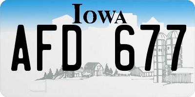 IA license plate AFD677