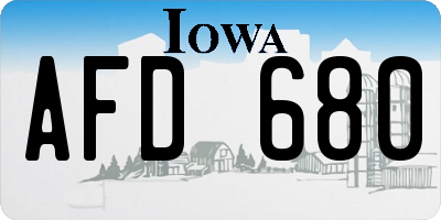IA license plate AFD680