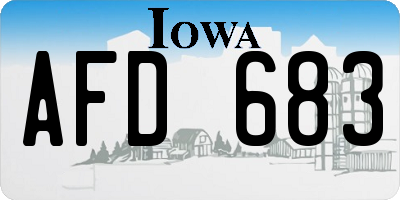 IA license plate AFD683