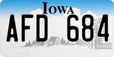 IA license plate AFD684