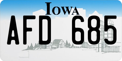 IA license plate AFD685
