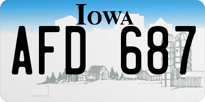 IA license plate AFD687