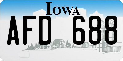 IA license plate AFD688