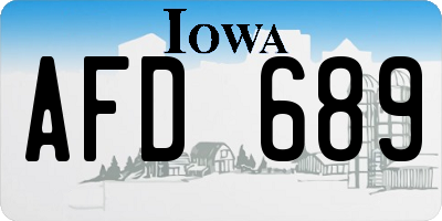 IA license plate AFD689