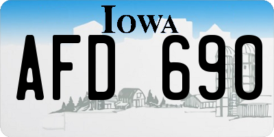 IA license plate AFD690