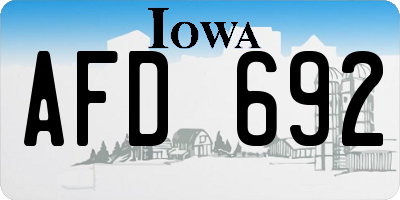 IA license plate AFD692