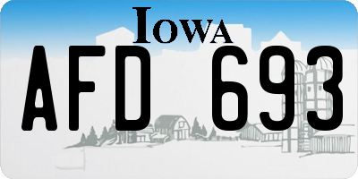IA license plate AFD693