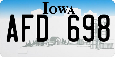 IA license plate AFD698