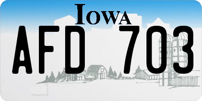 IA license plate AFD703