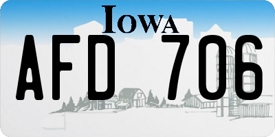 IA license plate AFD706