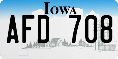 IA license plate AFD708