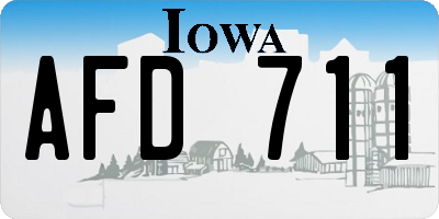IA license plate AFD711