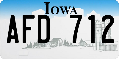 IA license plate AFD712