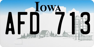 IA license plate AFD713