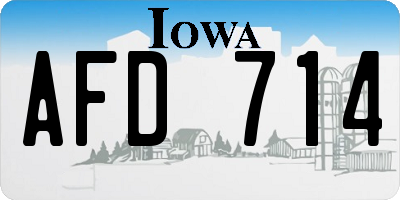 IA license plate AFD714