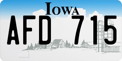 IA license plate AFD715