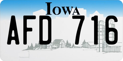 IA license plate AFD716