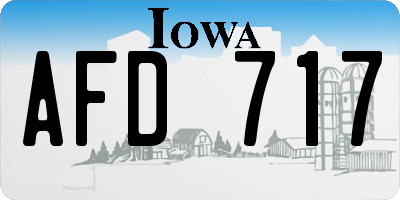 IA license plate AFD717