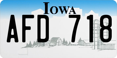 IA license plate AFD718
